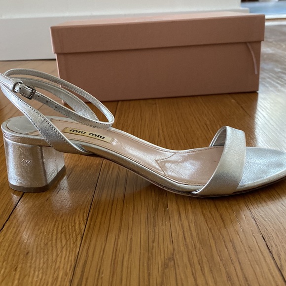 Miu Miu Block Heel Sandal 37.5 W/ box - Picture 7 of 11